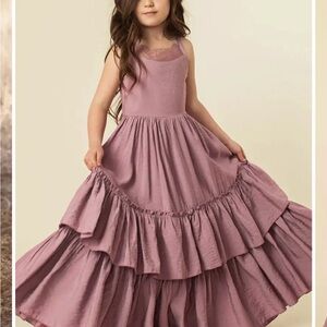 Joyfolie Pink Ruffled Tiered Sundress for Wedding Guest